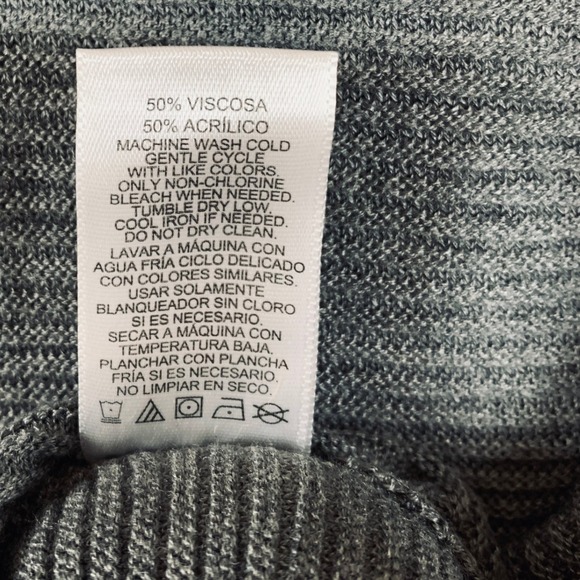 Adrienne Vittadini Women's Pullover Long Sleeve Ribbed Knit Sweater Tunic Gray L - Picture 9 of 12